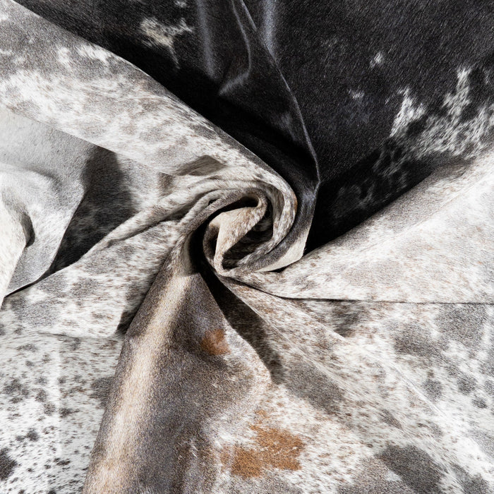 Brazilian Black Salt and Pepper Cowhide Rug Size 7'9" L x 6'8" W 9972