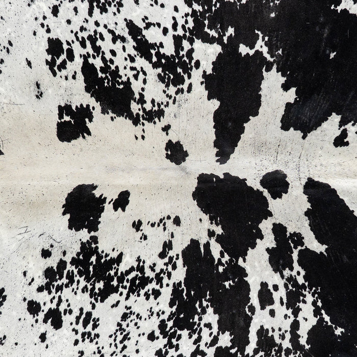 Brazilian Black Salt and Pepper Cowhide Rug Size 7'8" L x 6'10" W 9986