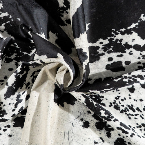 Brazilian Black Salt and Pepper Cowhide Rug Size 7'8" L x 6'10" W 9986