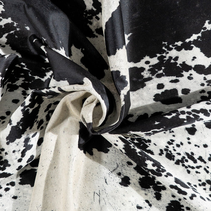 Brazilian Black Salt and Pepper Cowhide Rug Size 7'8" L x 6'10" W 9986