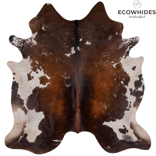 Vintage Chocolate And White Cowhide Rug Size 6'10' L X 6'5'' W 4721  | eCowhides