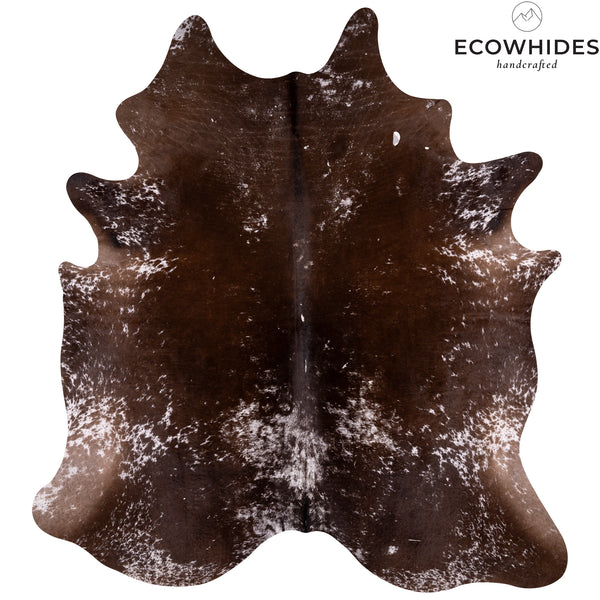 Vintage Dark Brown Salt And Pepper Cowhide Rug Size 7'4'' L X 6'9'' W 4778  | eCowhides