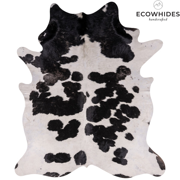 Vintage Black And White Cowhide Rug Size 7'3'' L X 6' W 4879  | eCowhides