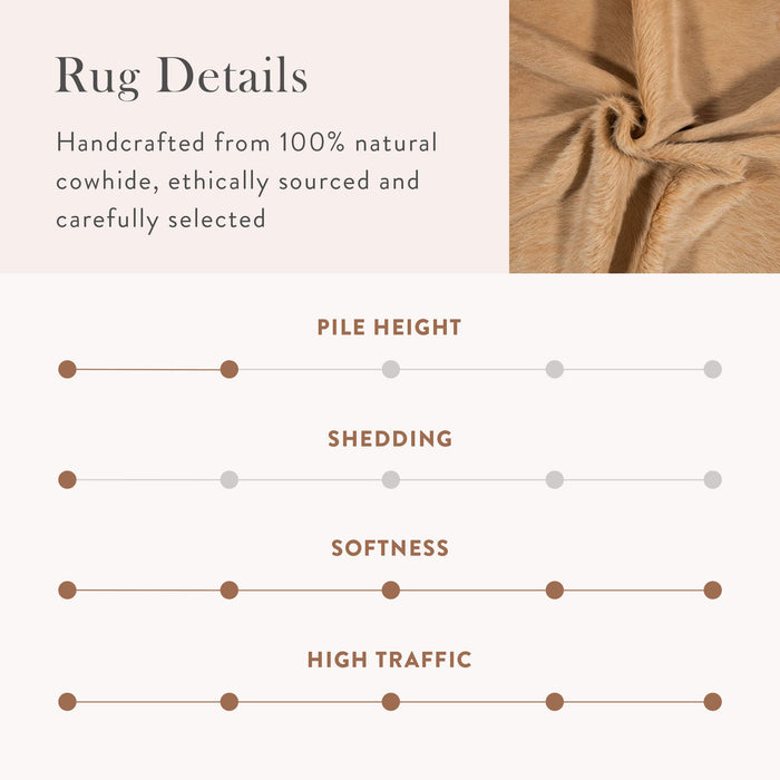 Brazilian Beige Cowhide Rug Size 7'6" L x 6'1" W 6868