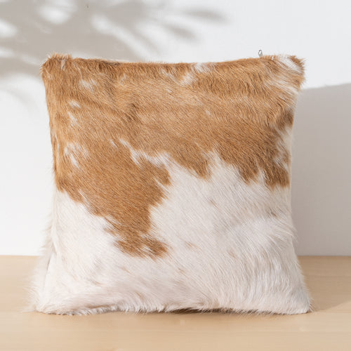 Palomino and White Cowhide Pillow - eCowhides