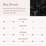 Brazilian Solid Black Cowhide Rug Size 6'8" L x 5'1" W 2433