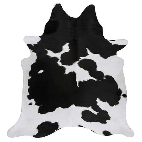 Black And White Brazilian Cowhide Rug, Natural Suede Leather | eCowhides