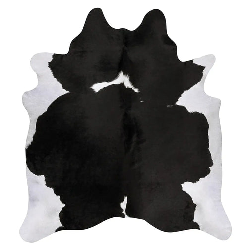 Black And White Brazilian Cowhide Rug, Natural Suede Leather | eCowhides