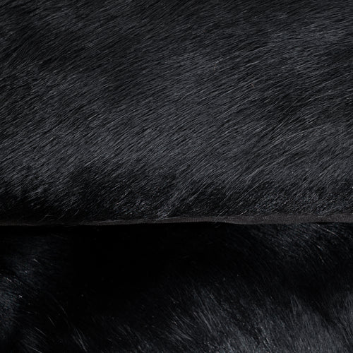 Solid Black Cowhide Pillow