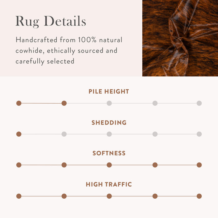 Brazilian Brindle Cowhide Rug Size 7'8" L x 6'2" W 8557
