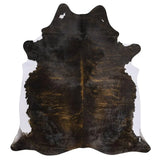 Brindle White Belly Brazilian Cowhide Rug, Natural Suede Leather | eCowhides