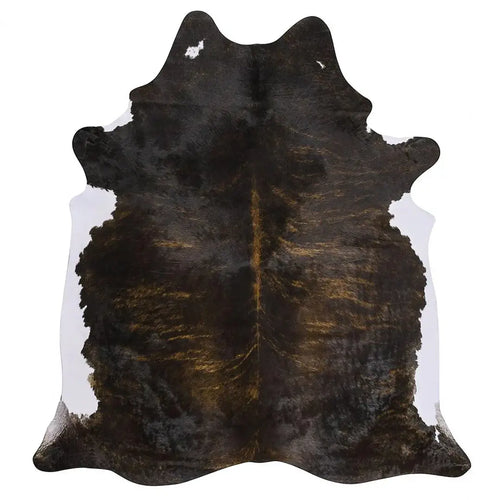 Brindle White Belly Brazilian Cowhide Rug, Natural Suede Leather | eCowhides