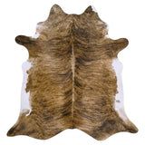 Brindle White Belly Brazilian Cowhide Rug, Natural Suede Leather | eCowhides