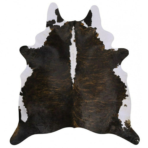 Brindle White Belly and Backbone Brazilian Cowhide Rug: XXL