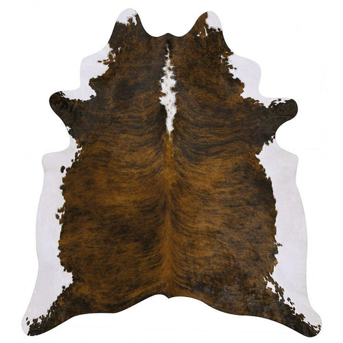 Brindle White Belly and Backbone Brazilian Cowhide Rug: XL