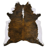 Brindle White Belly And Backbone Brazilian Cowhide Rug, Natural Suede Leather | eCowhides