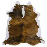 Brindle White Belly And Backbone Brazilian Cowhide Rug, Natural Suede Leather | eCowhides