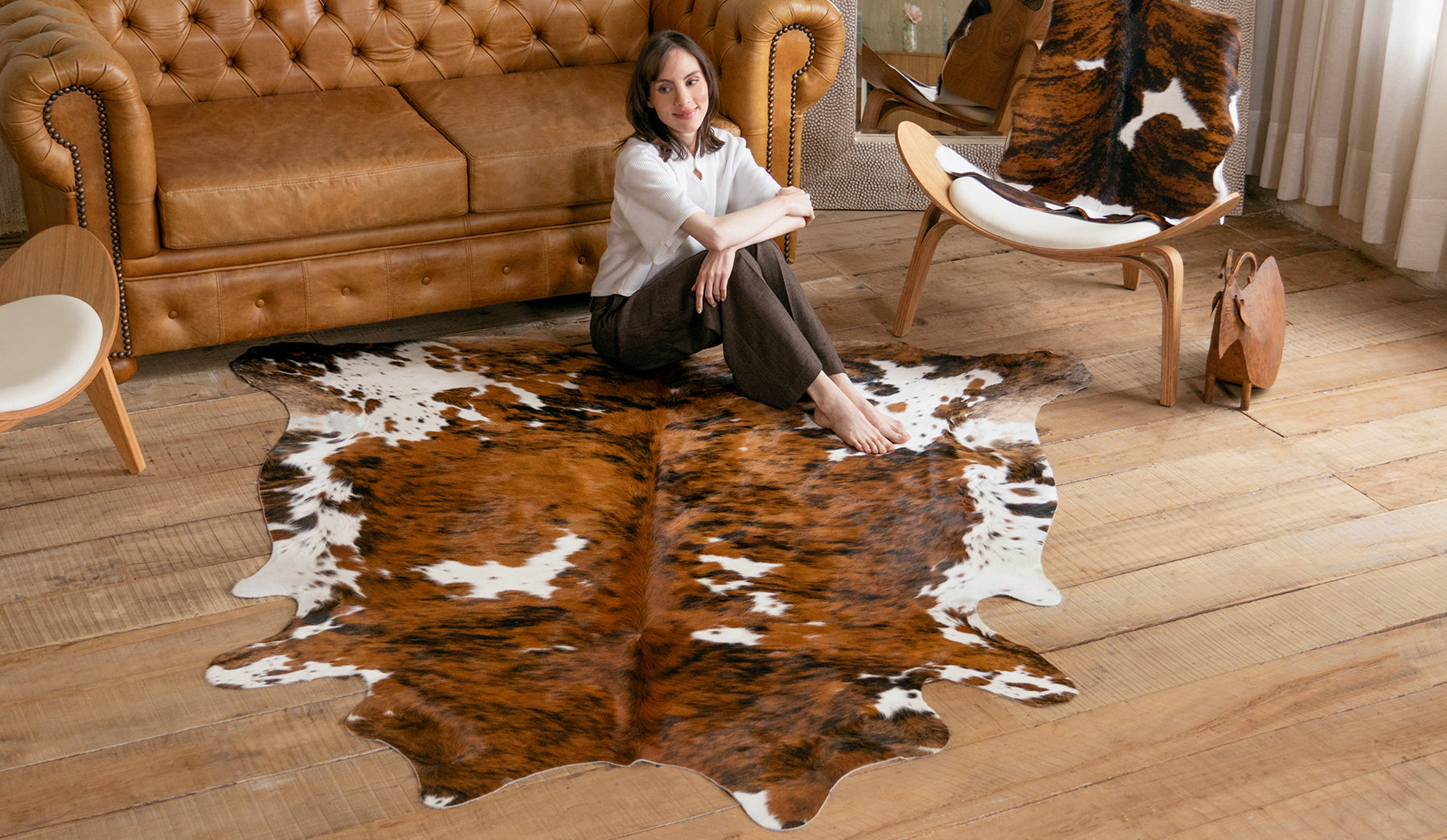 Brindle Tricolor Cowhide Rug Collection