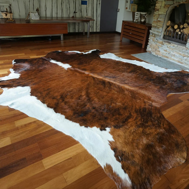 Brindle White Belly Cowhide Rug