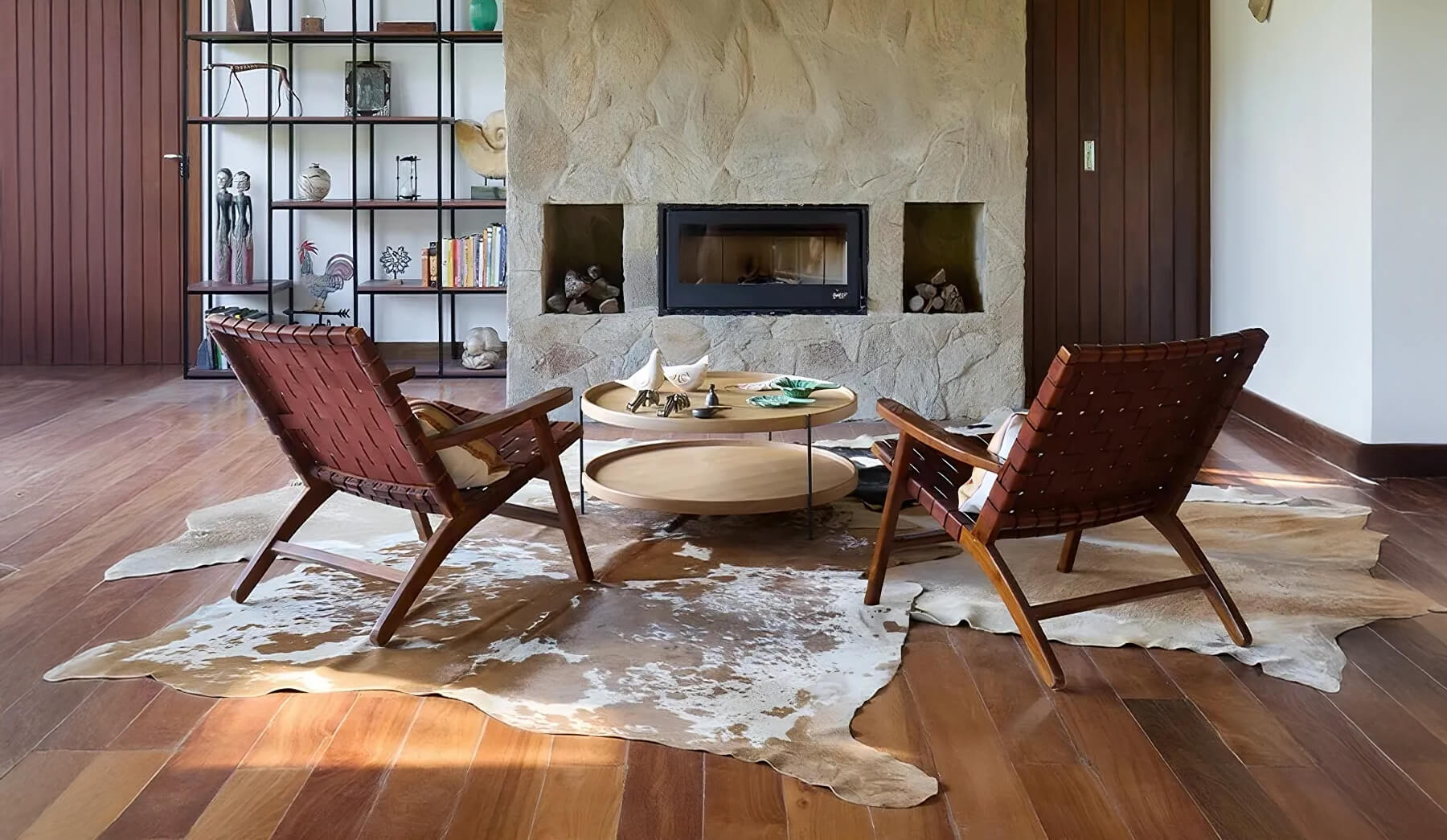 Brown salt and pepper Cowhide Rug Collection