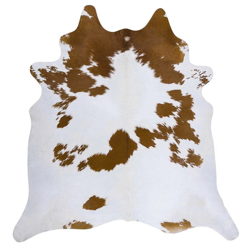 Brown and White Brazilian Cowhide Rug: XL