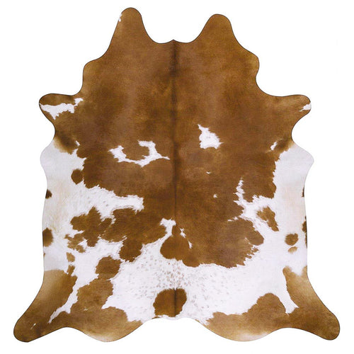 Brown and White Brazilian Cowhide Rug: XXL