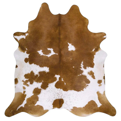 Brown And White Brazilian Cowhide Rug, Natural Suede Leather | eCowhides