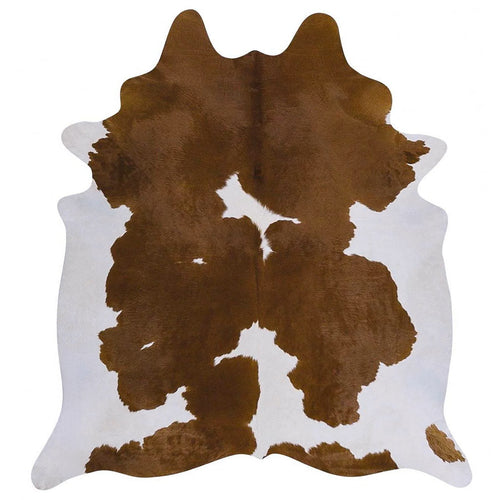 Brown and White Brazilian Cowhide Rug: XXL