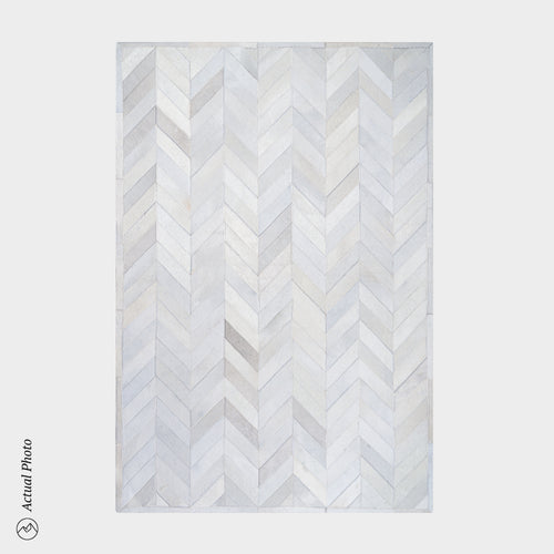 Chevron White Cowhide Rug Size 8 x 5 Feet on Sale