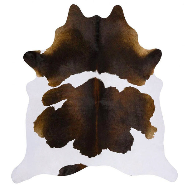 Chocolate and White Brazilian Cowhide Rug: LARGE