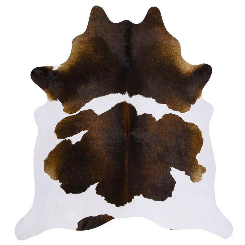 Chocolate and White Brazilian Cowhide Rug: LARGE