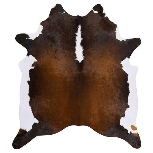 Chocolate and White Brazilian Cowhide Rug: XL