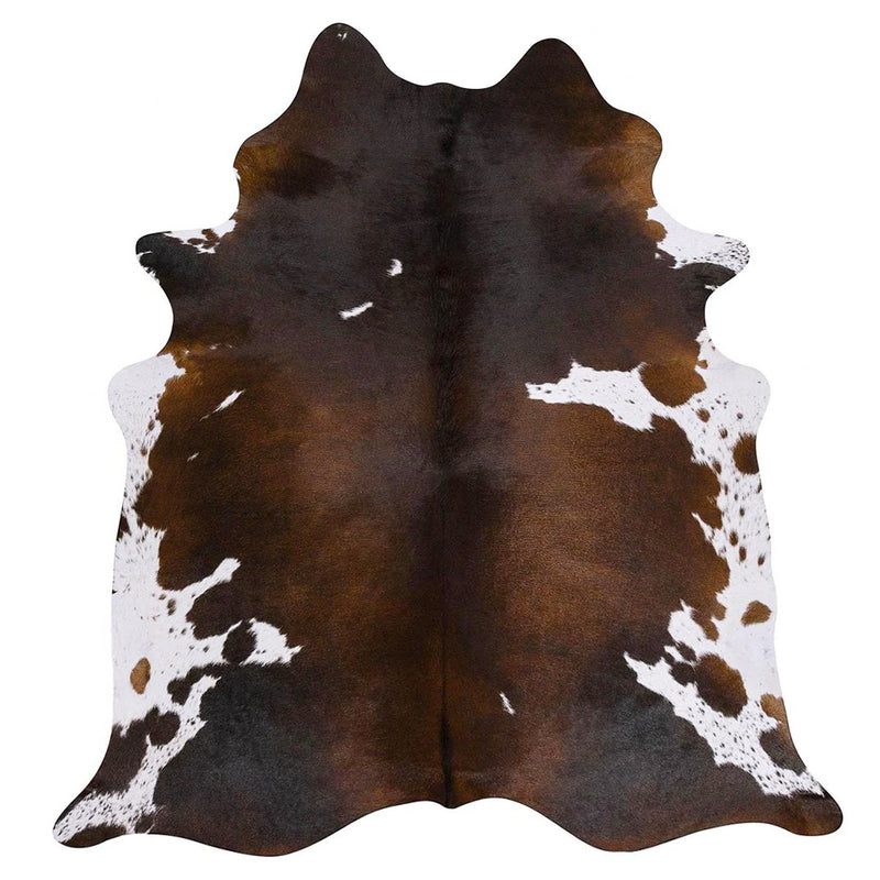 Chocolate and White Brazilian Cowhide Rug: XXL