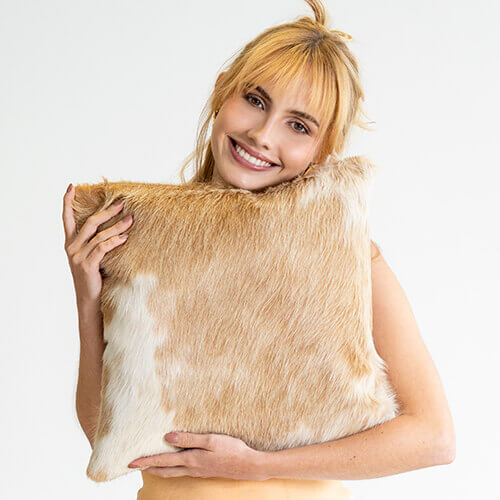 Palomino And White Brazilian Cowhide Rug: Large , Natural Suede