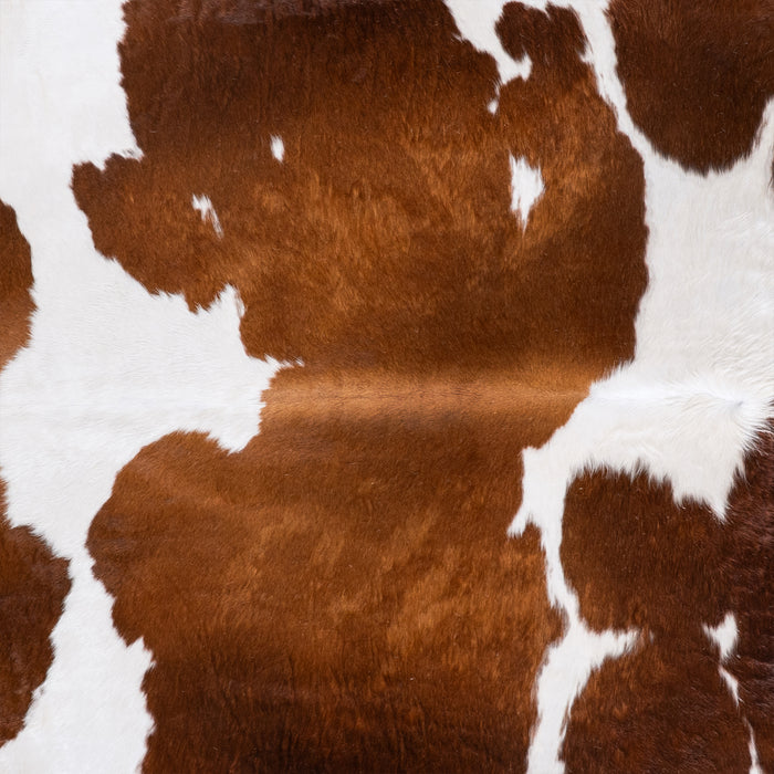Brazilian Brown and White Cowhide Rug Size 7'11" L x 7'3" W 6000