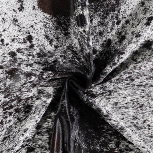 Brazilian Black Salt and Pepper Cowhide Rug Size 7'4" L x 6'9" W 5300