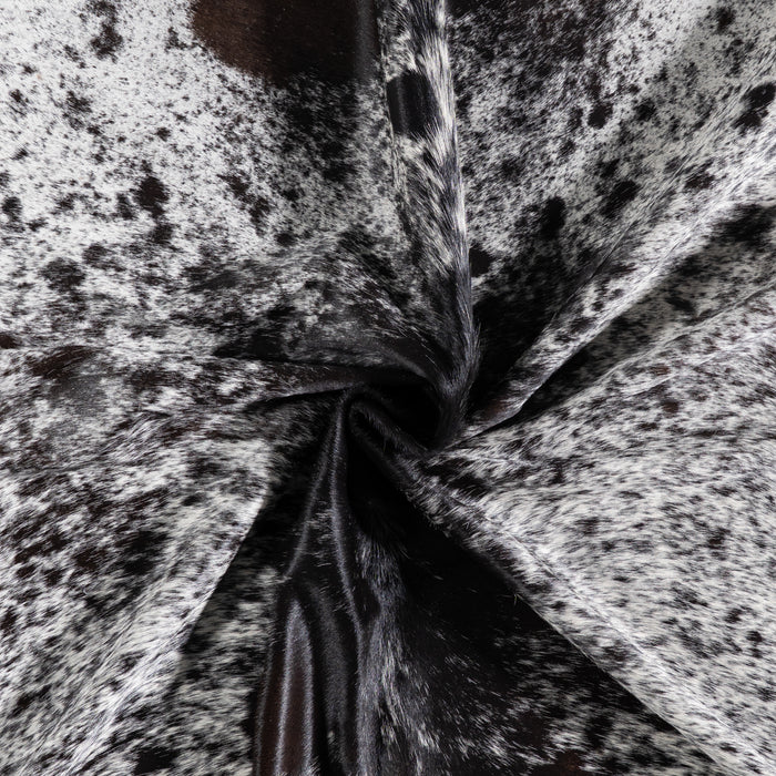 Brazilian Black Salt and Pepper Cowhide Rug Size 7'4" L x 6'9" W 5300