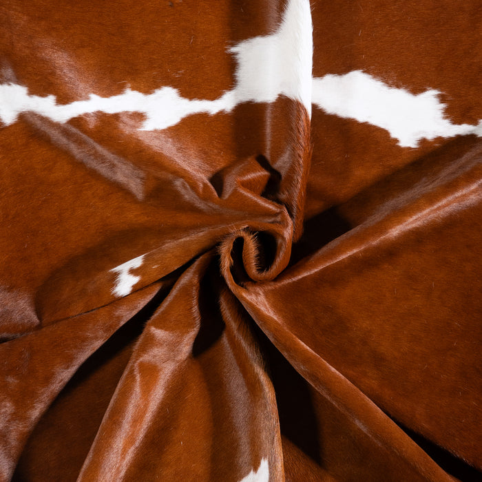 Brazilian Brown and White Cowhide Rug Size 8'2" L x 7'0" W 6001