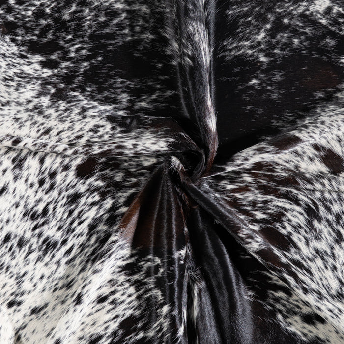 Brazilian Black Salt and Pepper Cowhide Rug Size 7'7" L x 6'9" W 5301