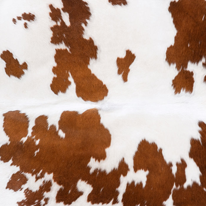Brazilian Brown and White Cowhide Rug Size 7'7" L x 6'10" W 6002