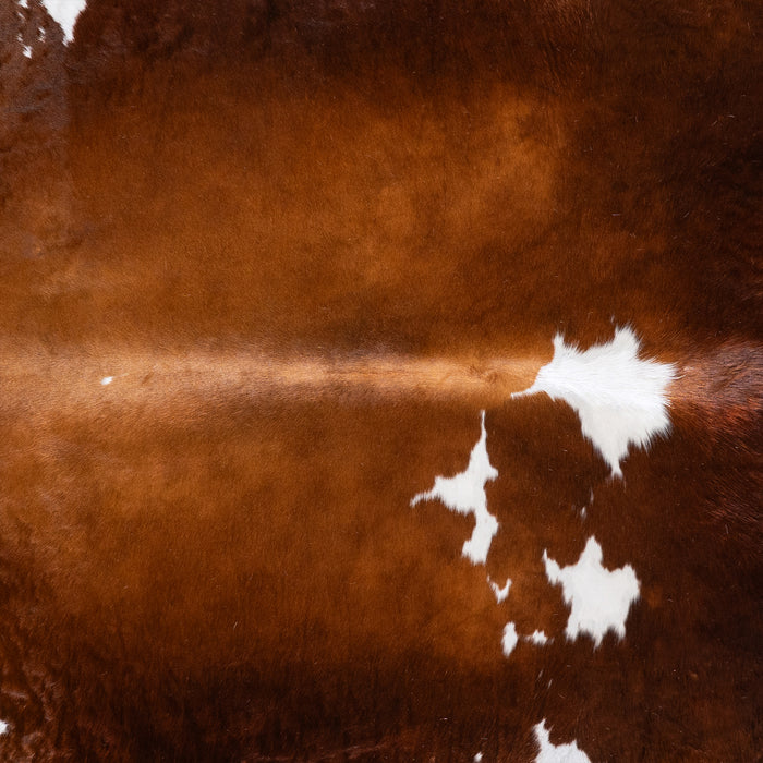 Brazilian Brown and White Cowhide Rug Size 7'9" L x 6'7" W 6003