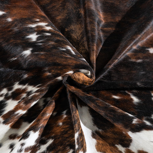 Tricolor Cowhide Rug Size 7'1" L x 6'10" W 5000