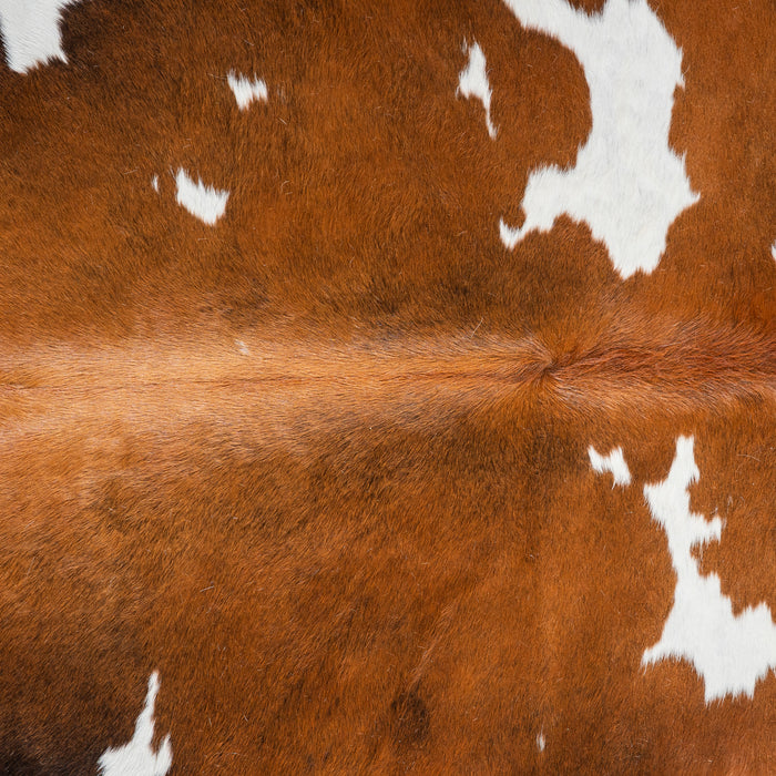 Chocolate and White Cowhide Rug Size 6'8" L x 6'2" W 5401