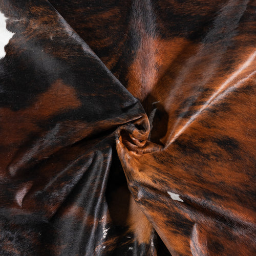 Vintage Brindle Cowhide Rug Size 6'10" L x 6'2" W 4301