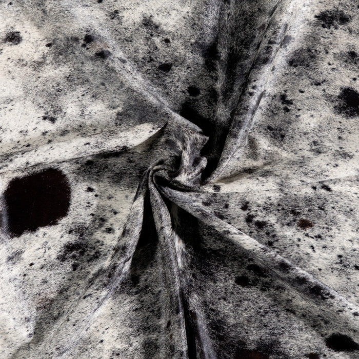 Brazilian Black Salt and Pepper Cowhide Rug Size 7'7" L x 6'8" W 5306