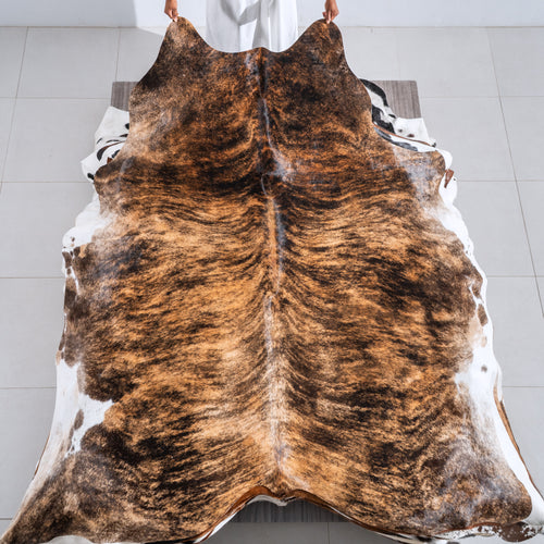 Brindle Cowhide Rug Size 7'11" L x 7'3" W 6401
