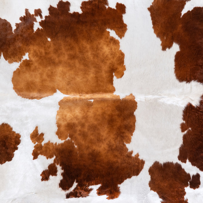 Brazilian Brown and White Cowhide Rug Size 8'6" L x 7'0" W 6008