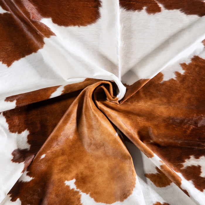 Brazilian Brown and White Cowhide Rug Size 8'6" L x 7'0" W 6008