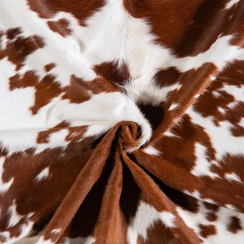 Brazilian Brown and White Cowhide Rug Size 7'4" L x 5'9" W 6010