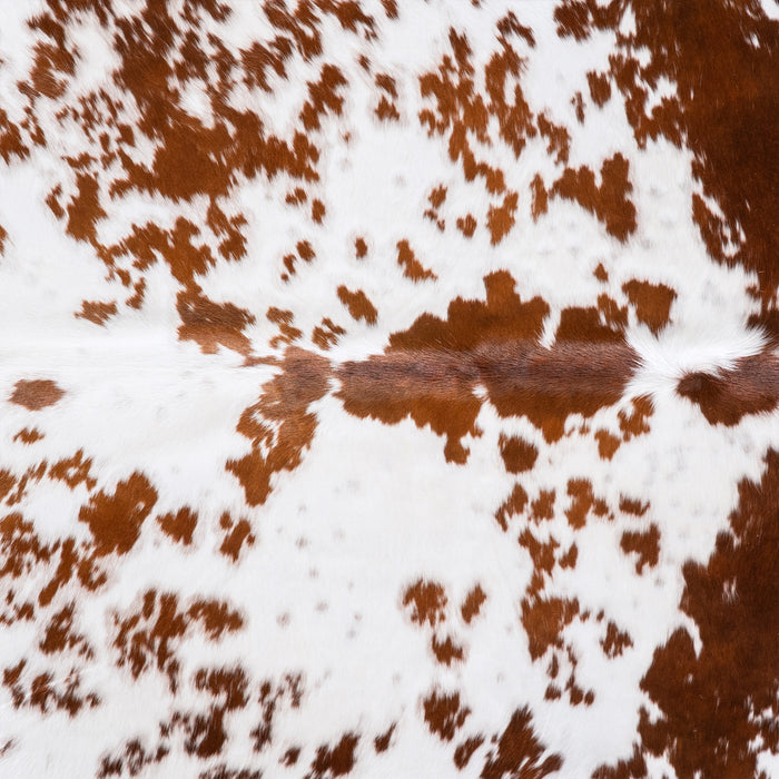 Brazilian Brown and White Cowhide Rug Size 7'10" L x 7'0" W 6011